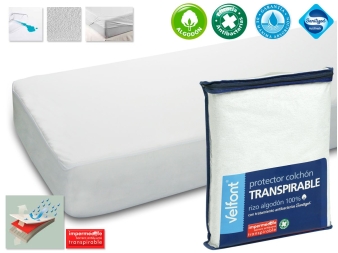 Protector de Colchon Rizo Transpirable antibacterias de Velfont