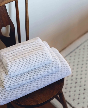 Toallas de Baño Linen Waffle Graccioza blancas