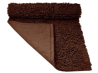 Alfombra Shagy para baño color chocolate