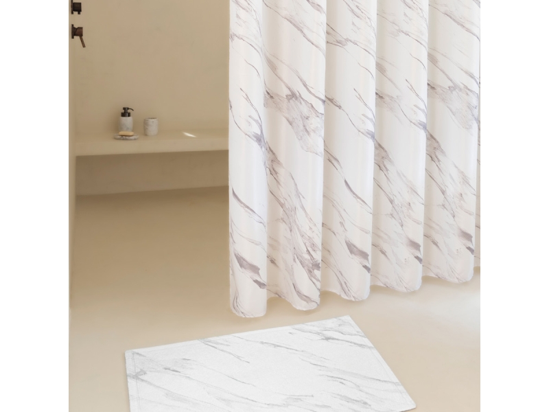 Cortina de Baño Marble de Sorema color plata