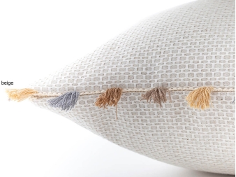 Funda de Cojín jacquard Jónico beige Confecciones Paula
