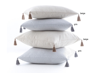 Fundas de Cojín Mirto de Confecciones Paula beige y gris