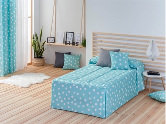 Ejemplo de Estampado Colcha Verano Topo turquesa
