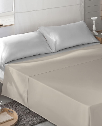 Sábana Encimera Lisa de algodón Naturals beige