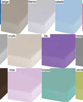 Colores de la Sábana Bajera Lisa Basic de Confecciones Paula