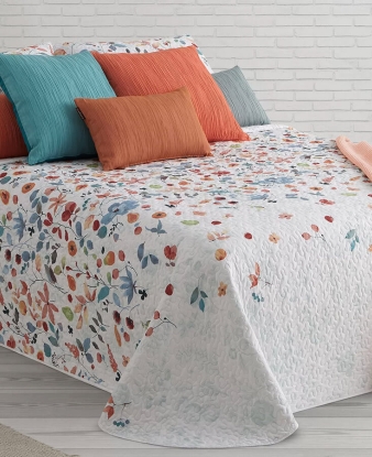 Colcha Reversible Manterol Papaya + Fundas Cojín