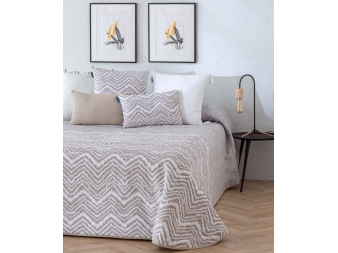 Edredón Boutí Bilbao beige jacquard