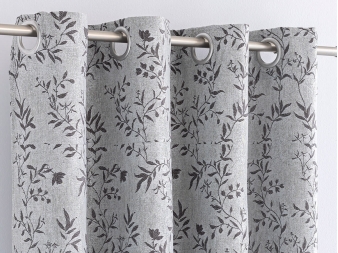 Cortina con ojales metálicos Ceuta gris jacquard