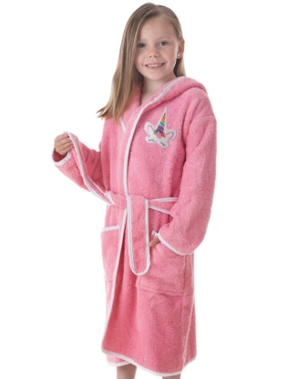 Albornoz Infantil Algodón Natural Pink Unicorn