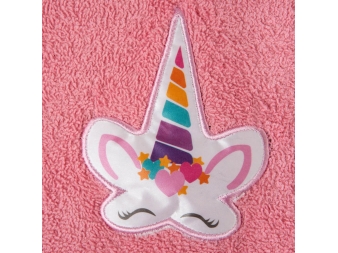 Albornoz Infantil Pink Unicorn con diseño bordado