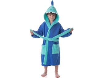Albornoz Shark Boy de Dhestia con capucha chula azul