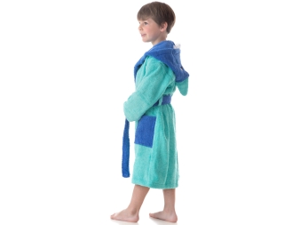Albornoz para niño Shark Boy turquesa de Dhestia Home
