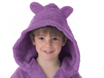 Albornoz Liso con Capucha de Orejas morado