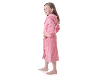 Albornoz rosa liso con Capucha Orejas Dhestia Home