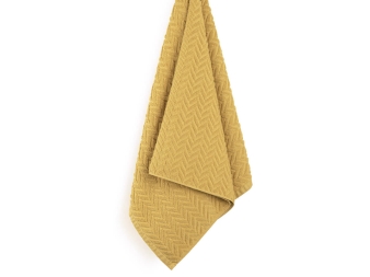 Toalla amarilla (curry) de algodón Chevron de Sorema
