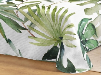 Colcha Onara con Estampado Digital de hojas Karamelo