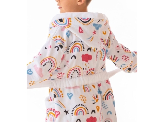 Albornoz Infantil Rainbows con cinturón elástico