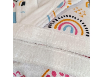 Albornoz Infantil Unisex Rainbow tacto terciopelo
