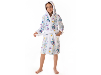 Albornoz Infantil Sirenitas Capucha Terciopelo