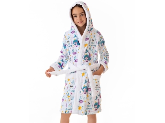 Albornoz Infantil Tacto Terciopelo Sirenitas Dhestia Home
