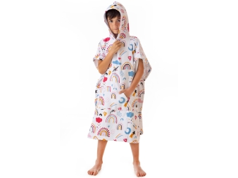 Poncho Infantil Rainbows Botones y Capucha