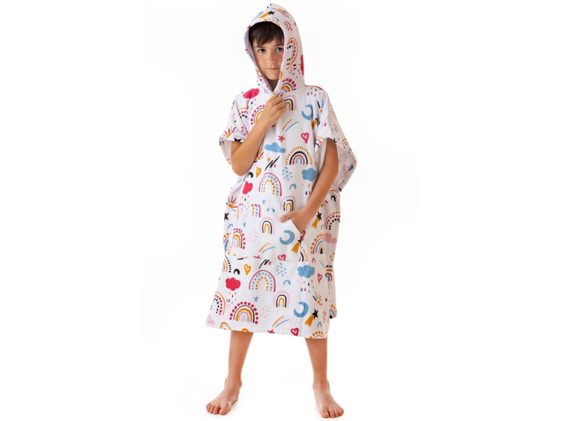 Poncho Infantil Rainbows Botones y Capucha