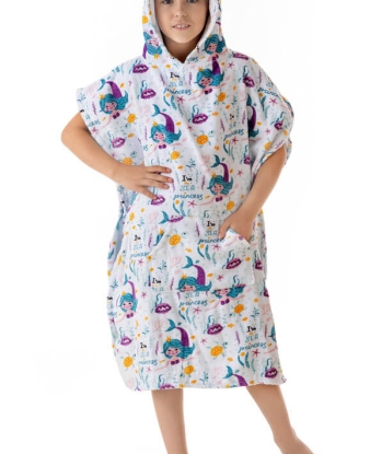 Poncho Infantil Sirenitas Botones y Capucha