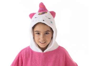 Poncho con Capucha Bordada con Formas Sleep Unicorn