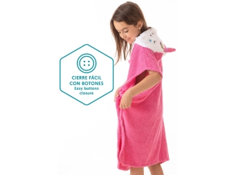 Poncho para Baño y Playa Sleep Unicorn con botones