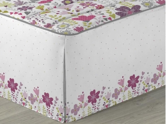 Colcha de Invierno con volante Greta rosa Floral