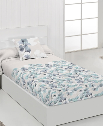 Edredón Ajustable Algodón JVR Flora turquesa