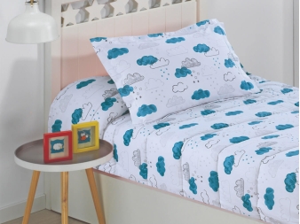 Edredón Ajustable Nubes Agua con Funda de Cojín 