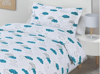 Dúo Nórdico Infantil Nubes Agua con funda de cojín