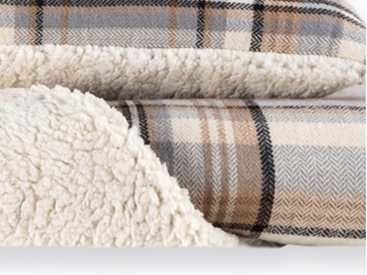 Juego de Plaid Sherpa y Cojín Escocia de Manterol C07