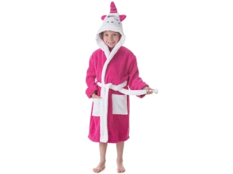 Albornoz para niña Sleep Unicorn fucsia