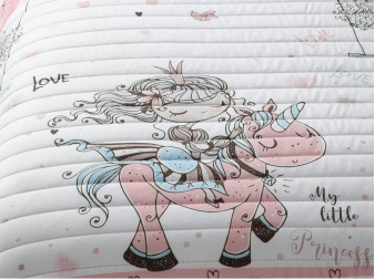 Cubrecamas de Entretiempo Reversible Unicornios para niña