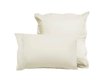 Funda de Almohada de Algodón Percal de Algodón beige