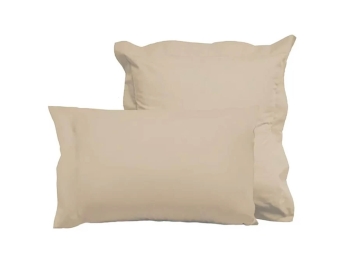 Funda de Almohada de Algodón Percal de Algodón camel