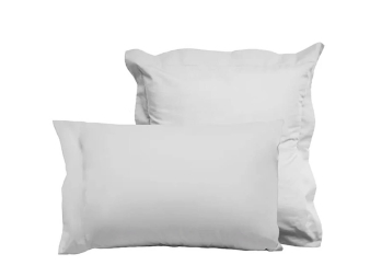 Funda de Almohada de Algodón Percal de Algodón gris (perla)
