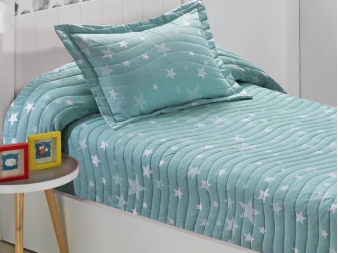 Colcha Stars mar con Funda de Cojín y Esquinas Ajustables