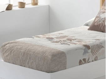 Edredón con Esquinas Elásticas Ari beige de algodón