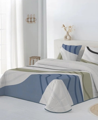 Edredón Invierno Algodón Onix JVR azul