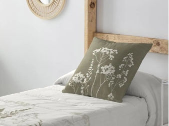 Funda de Cojín Anna 1 beige con motivos florales