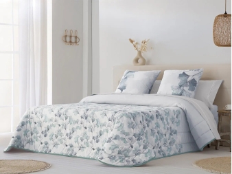 Edredón Invierno Algodón Flora JVR turquesa