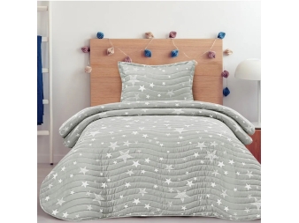 Cobertor con estrellas para niñas y niños Stars gris