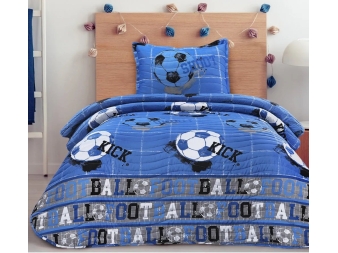 Colcha azul con diseño Fútbol Dhestia