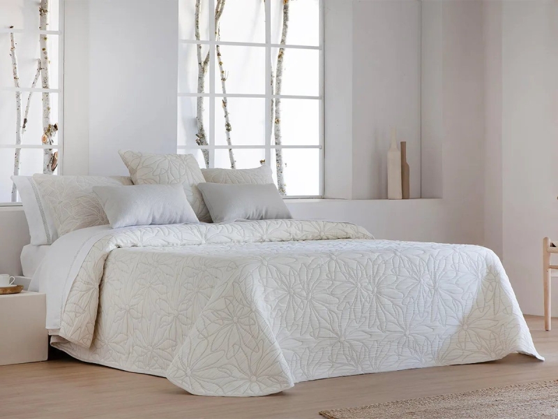 Colcha Reversible Piqué Nenúfar JVR beige