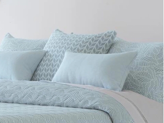 Cojín liso Bravo azul jacquard