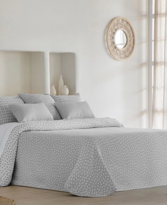 Colcha Reversible Piqué Mikonos de JVR gris