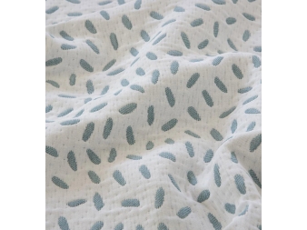 Tela Mikonos de Tejidos JVR. Piqué jacquard turquesa